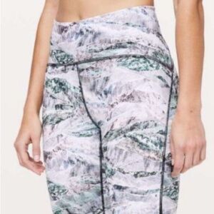 Lululemon leggings with black/pink/white/purple/green pattern